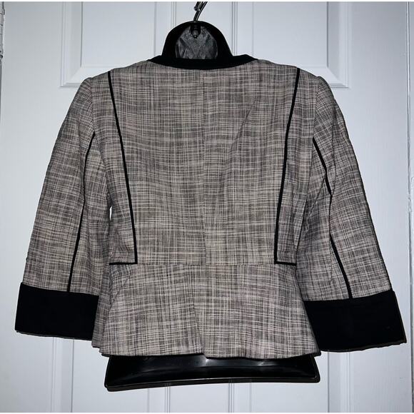 The Limited Womens Tweed Gray Black Short 3/4 Sleeve Button Jacket Blazer Sz XS - Picture 2 of 7